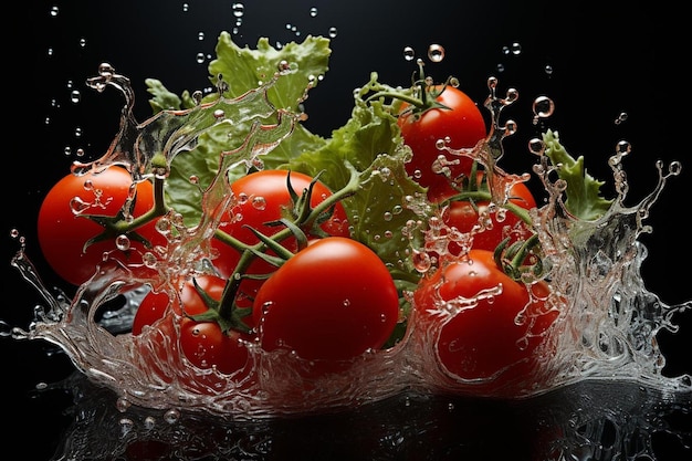 Succulent Tomato Burst Delight on white background Tomato juice picture photography