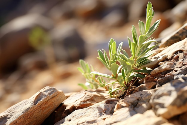 Succulente spruiten in de woestijn Generatieve Ai