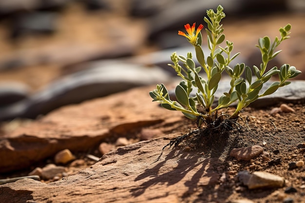 Succulente spruiten in de woestijn Generatieve Ai