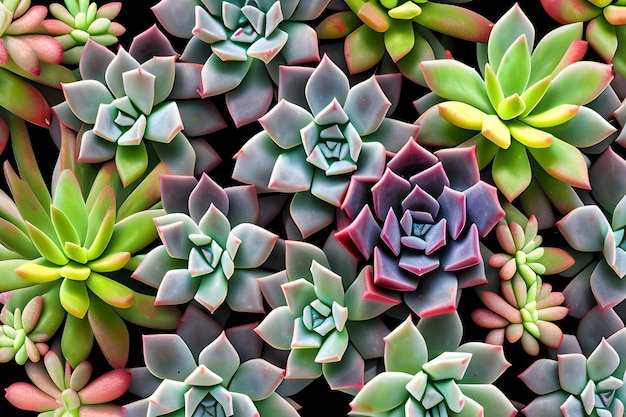 Succulents Background AI Generative