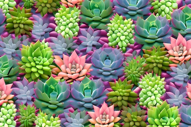 Succulents Background AI Generative