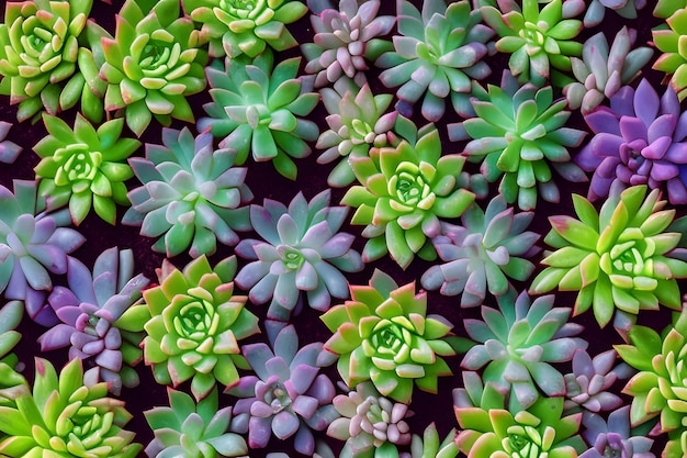 Succulents Background AI Generative