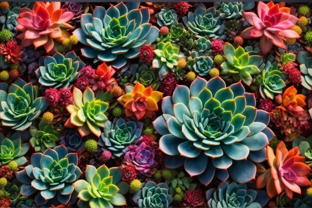 Succulents Background Succulents Wallpaper Succulents Pattern Top View Succulents Background Succulents Texture Plants Background AI Generative