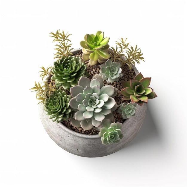 Succulents composition in potted