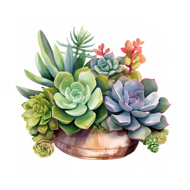 Succulents composition in potted