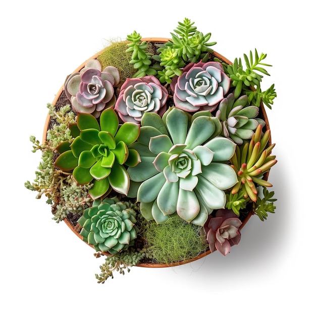 Succulents composition in potted