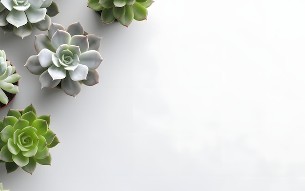 Succulents on a white background