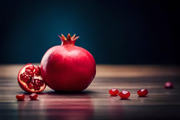 Foto suctige granaatappels en delen daarvan