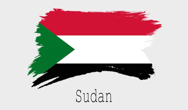 白い背景の上のスーダンの旗