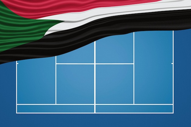 Sudan Wavy Flag Tennis Court Harde baan