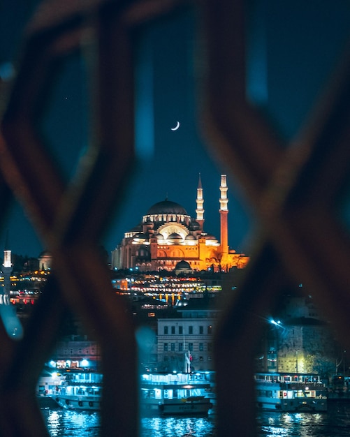 suelymanie mosque at night