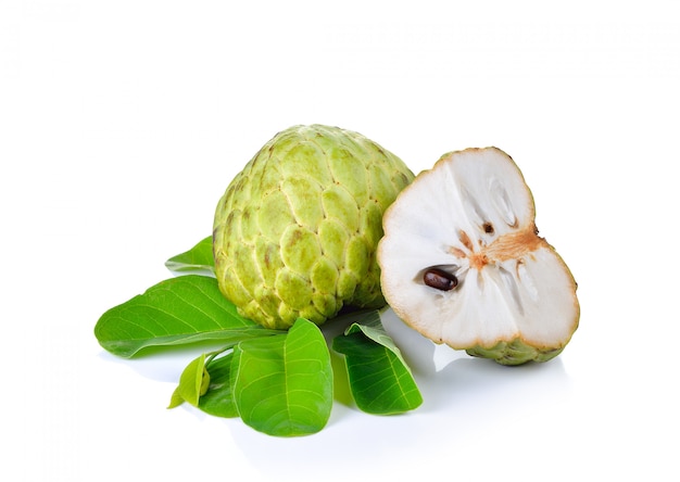 Sugar apple fruit isolated on white