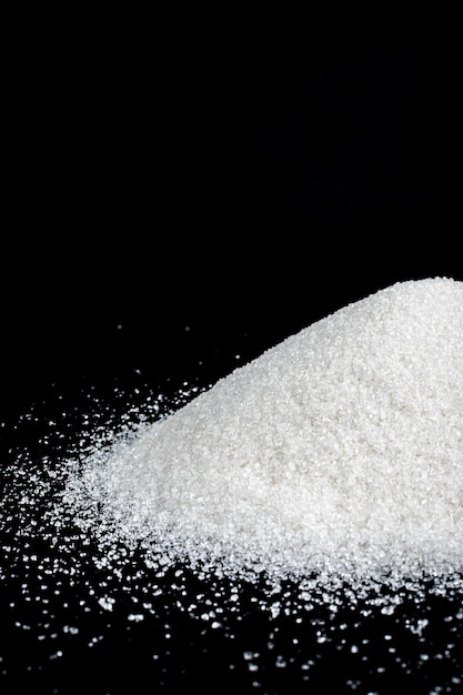 Sugar on a black background