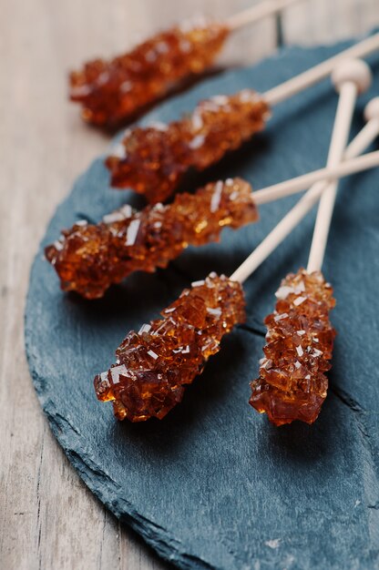 Sugar candy stick on the table