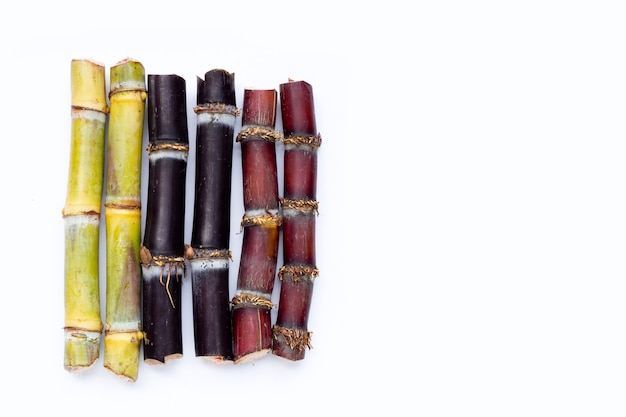 Sugar cane on white background.