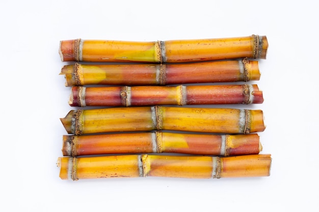 Sugar cane on white background