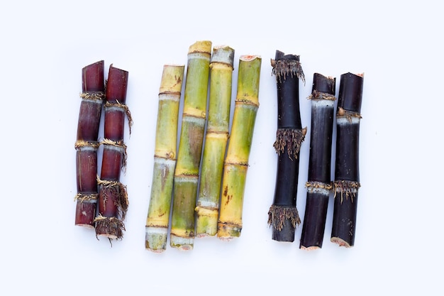 Sugar cane on white background