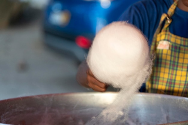 Sugar cotton candy making