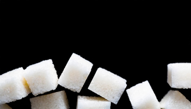 SUGAR CUBES isolated on BLACK