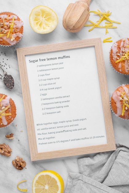 Sugar free muffins assortment flat lay