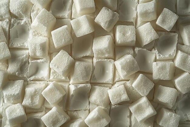 Sugar lumps arranged in an pattern highlighting the sweetness and texture of the product