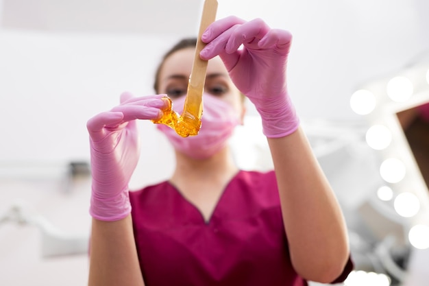 Sugar paste for hair removal close-up