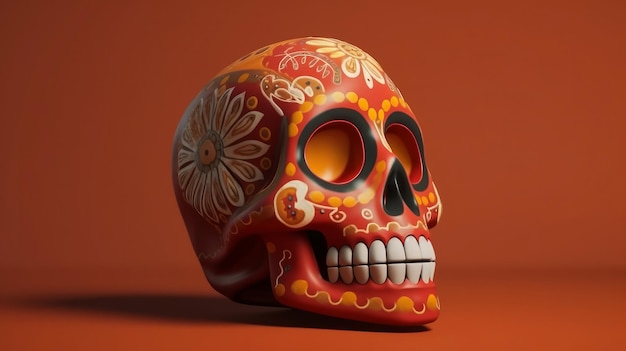 Sugar Skull Background Illustration AI GenerativexA