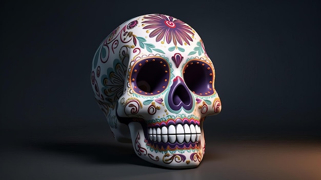 Sugar Skull Background Illustration AI GenerativexA