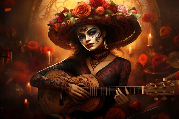 Photo sugar skull serenade day of the dead