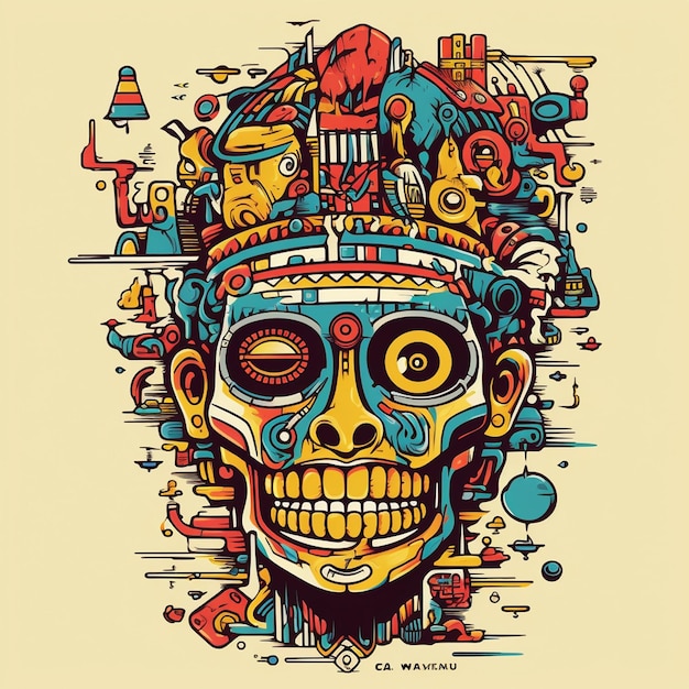 A sugar skull vector t shirt design