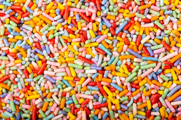 Sugar sprinkle. Colorful confectionery for cake decoration.