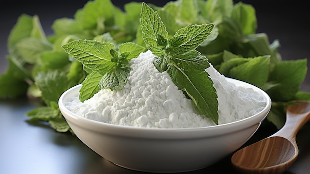 A sugar substitute made from the leaves of the stevia plant healthy lifestyle copy space