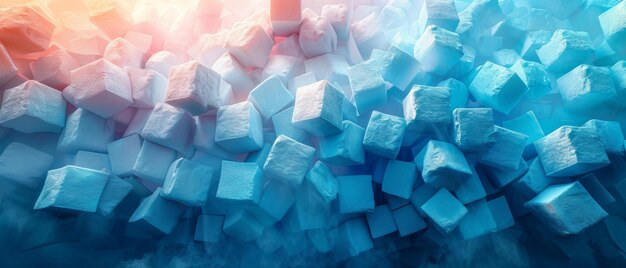 Photo sugar sweetener low poly style design modern 3d graphic concept blue geometric background wireframe connection structure illustration