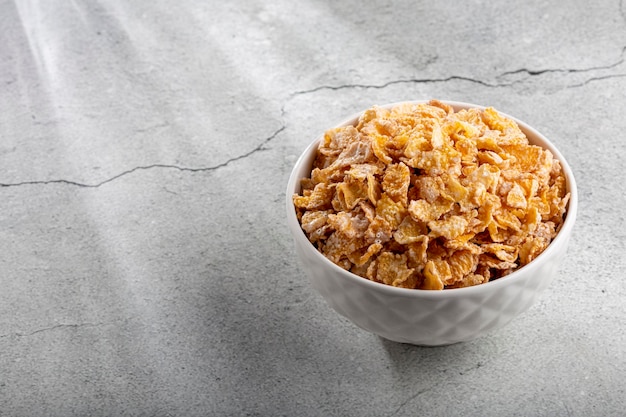 Sugared corn flakes in the bowl