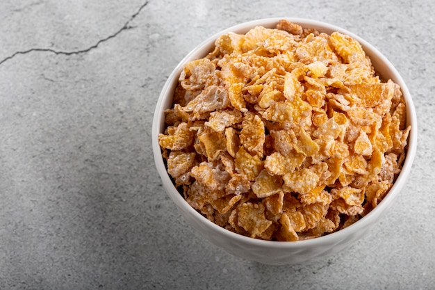 Sugared corn flakes in the bowl