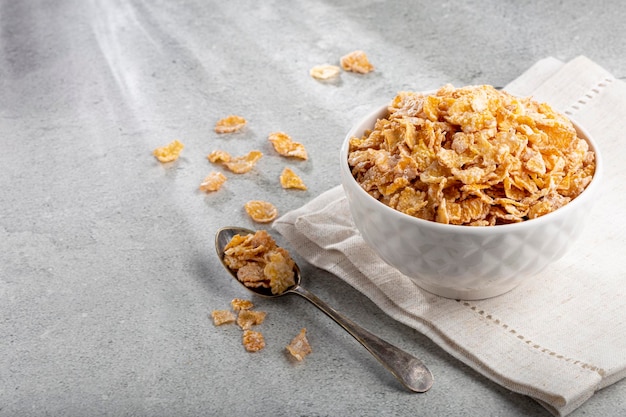 Sugared corn flakes in the bowl