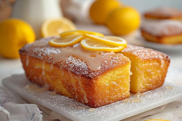 Sugary goodness lemon bread with sugar coating a close up delight