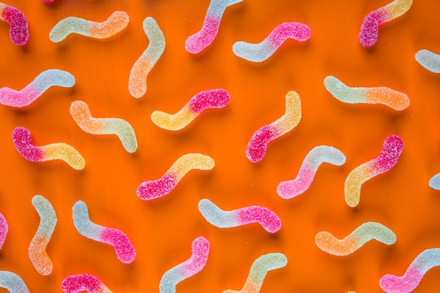 Photo sugary jelly worms