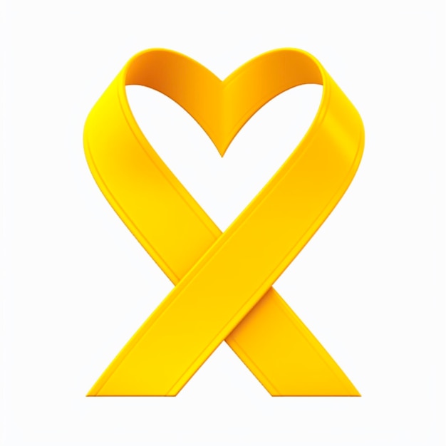 Suicide prevention with yellow heart ribbon