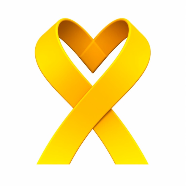 Suicide prevention with yellow heart ribbon