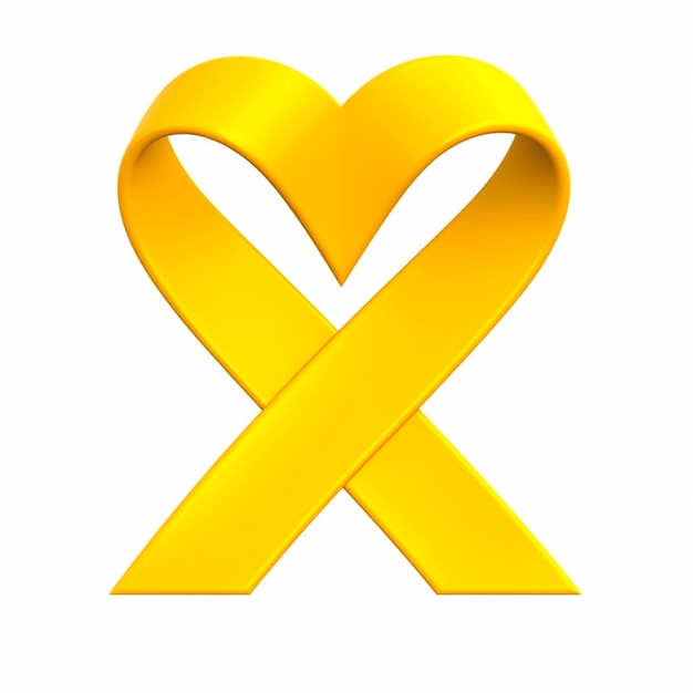 Photo suicide prevention with yellow heart ribbon