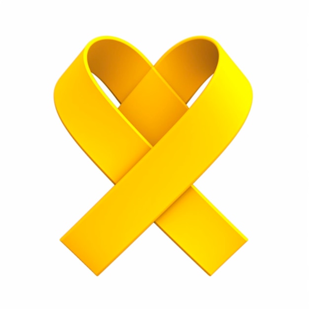 Suicide prevention yellow heart ribbon