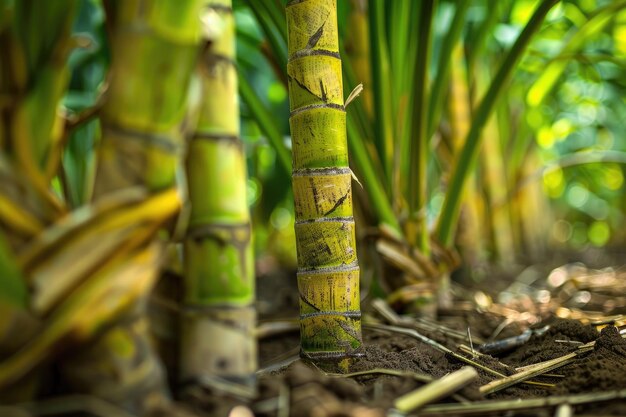 Suikerrietstengels op de plantage