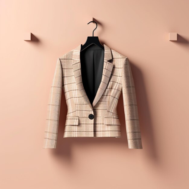 a suit jacket hanging on a wall with a tie hanging on it.