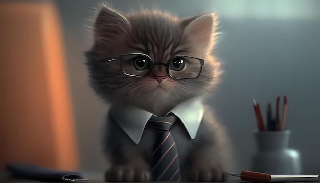 a suit up little cat