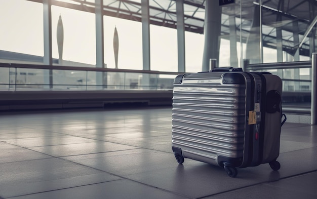 A suitcase in an airport with a red tag that says'i'm a pilot '