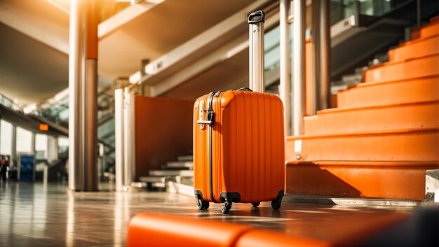 Photo suitcase in an empty airport