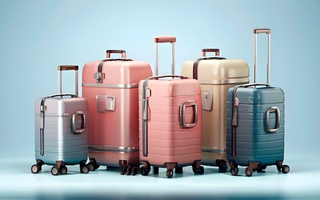 Photo suitcase on isolated background ai generated