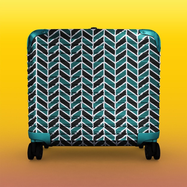 Suitcase mockup for traveler accessories equipment