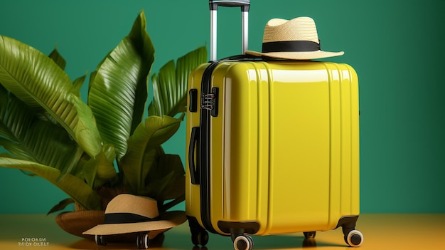 suitcase with traveler accessories HD 8K wallpaper Stock Photographic Image